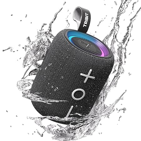 Tribit StormBox Mini+ Bluetooth Speaker 12W,360°Surround Sound,Custom EQ,12H Playtime,BT 5.4,AAC/SBC Support,LED Lights,IPX7 Waterproof (3 color options)